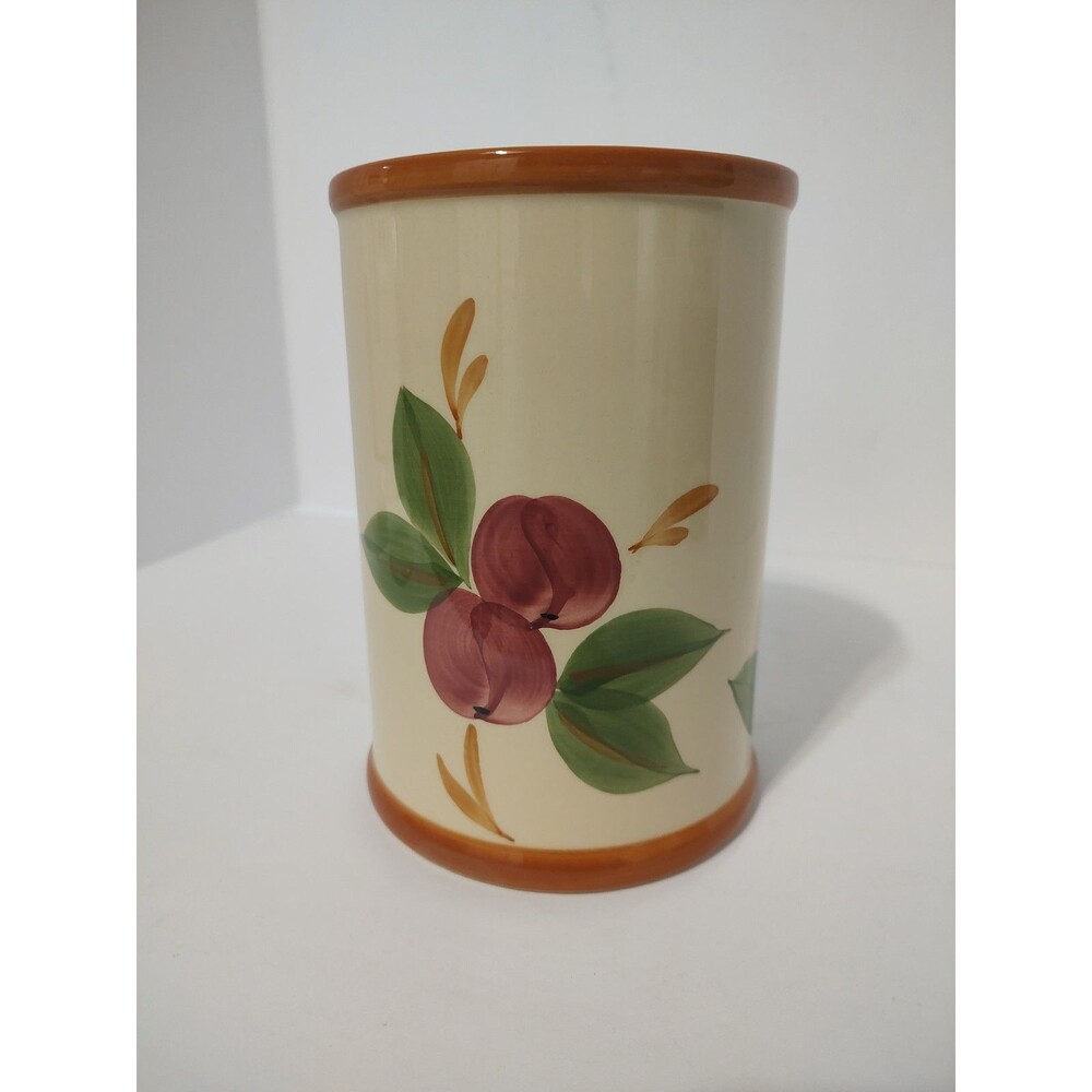 Vtg Franciscan Apple Utensil Holder Crock Portugal Johnson Bros Smooth Plum 7"